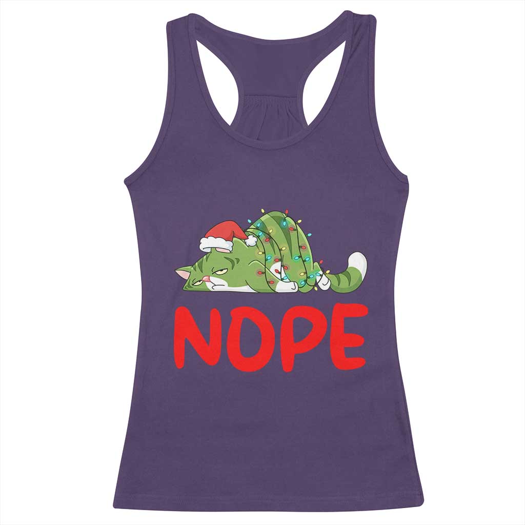 Funny Lazy Cat Christmas Racerback Tank Top Nope Not Today TS14 Purple Print Your Wear