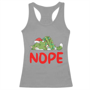 Funny Lazy Cat Christmas Racerback Tank Top Nope Not Today TS14 Sport Gray Print Your Wear