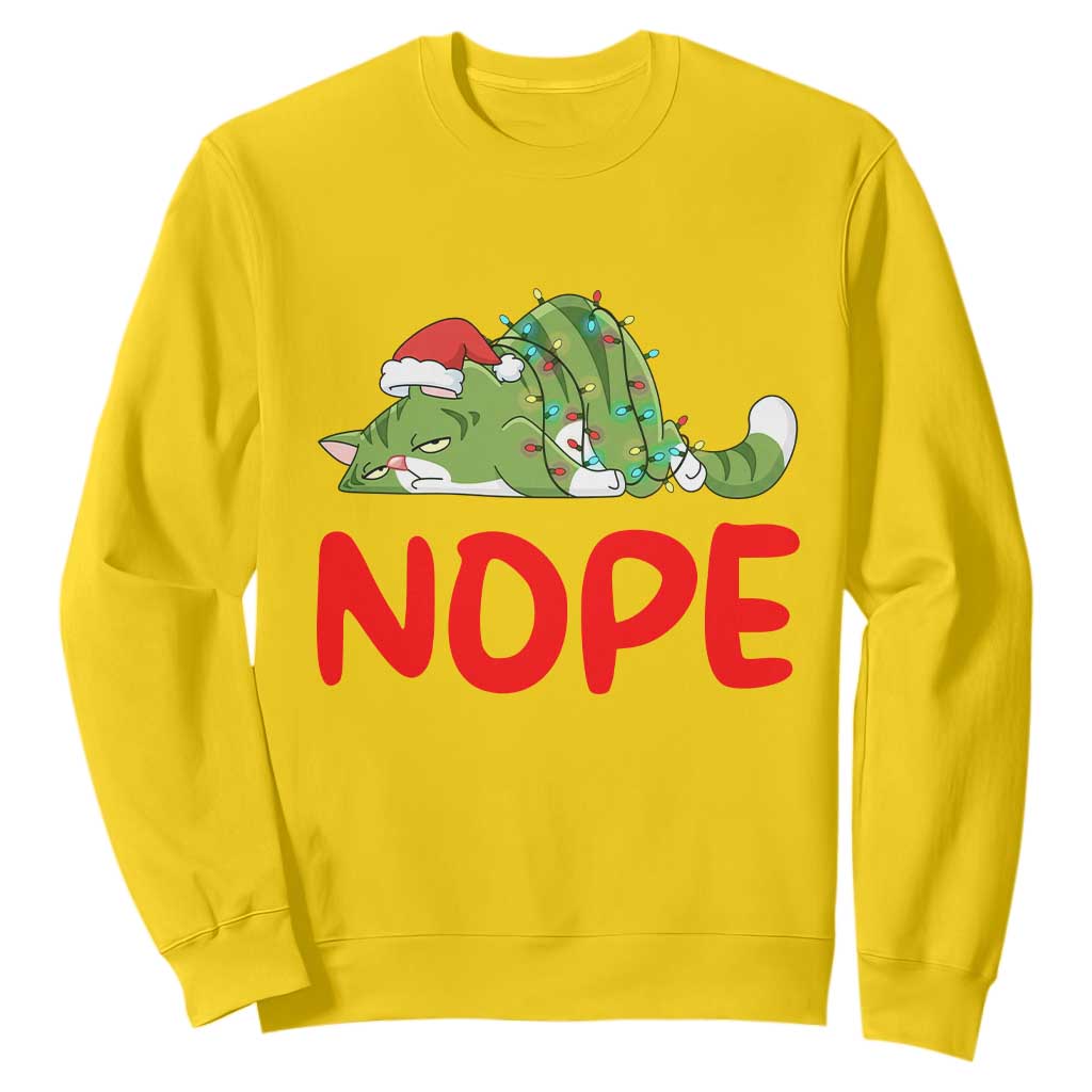 Funny Lazy Cat Christmas Sweatshirt Nope Not Today TS14 Daisy Print Your Wear
