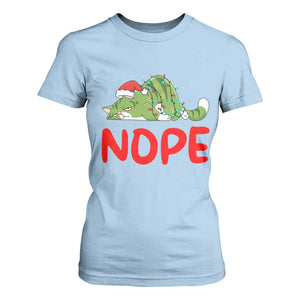 Funny Lazy Cat Christmas T Shirt For Women Nope Not Today TS14 Light Blue Print Your Wear