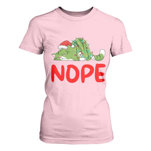Funny Lazy Cat Christmas T Shirt For Women Nope Not Today TS14 Light Pink Print Your Wear