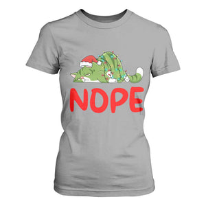 Funny Lazy Cat Christmas T Shirt For Women Nope Not Today TS14 Sport Gray Print Your Wear