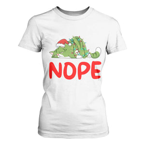 Funny Lazy Cat Christmas T Shirt For Women Nope Not Today TS14 White Print Your Wear