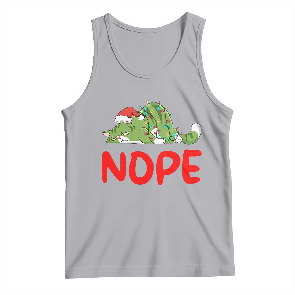 Funny Lazy Cat Christmas Tank Top Nope Not Today TS14 Athletic Heather Print Your Wear