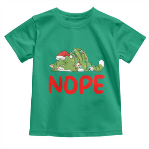 Funny Lazy Cat Christmas Toddler T Shirt Nope Not Today TS14 Irish Green Print Your Wear