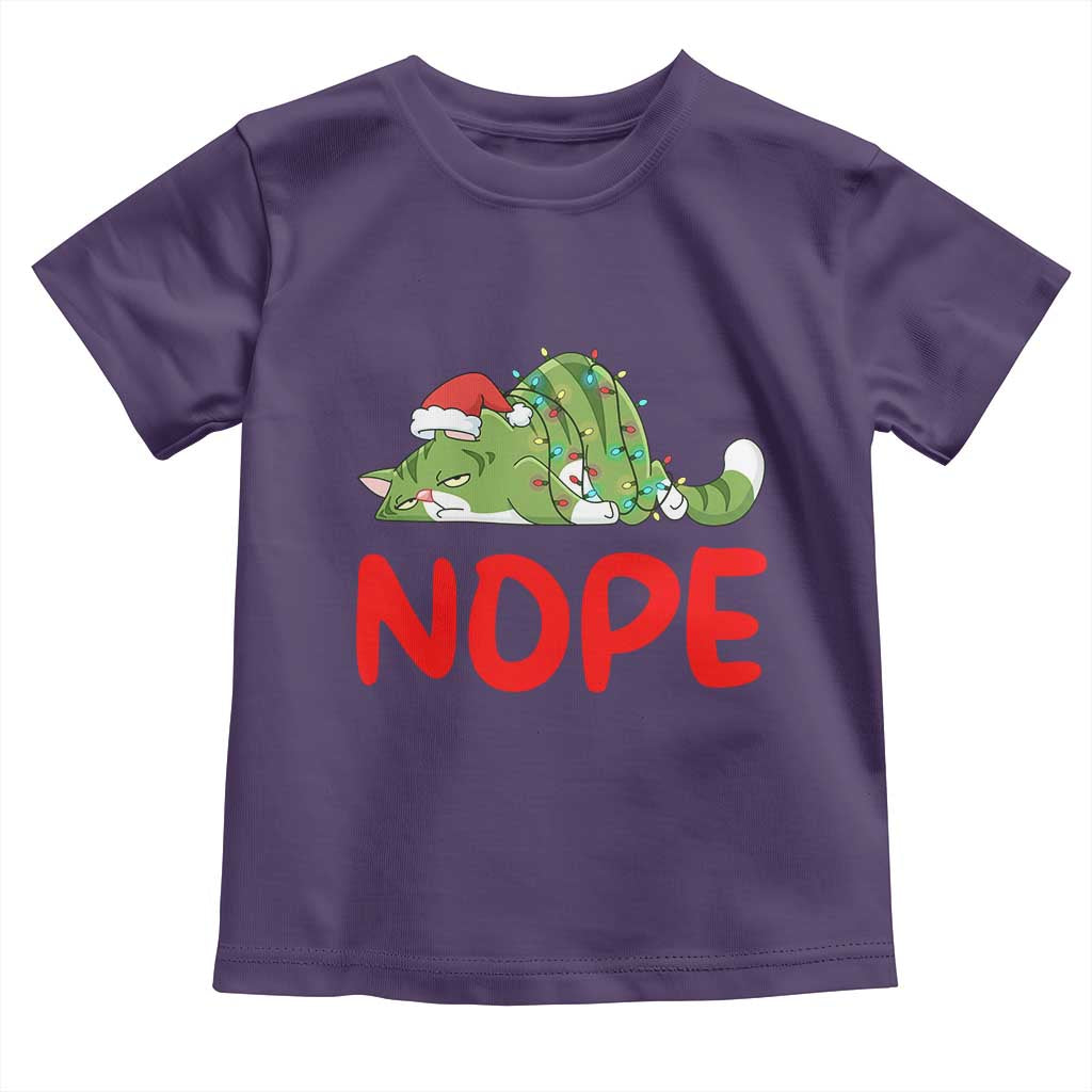 Funny Lazy Cat Christmas Toddler T Shirt Nope Not Today TS14 Purple Print Your Wear