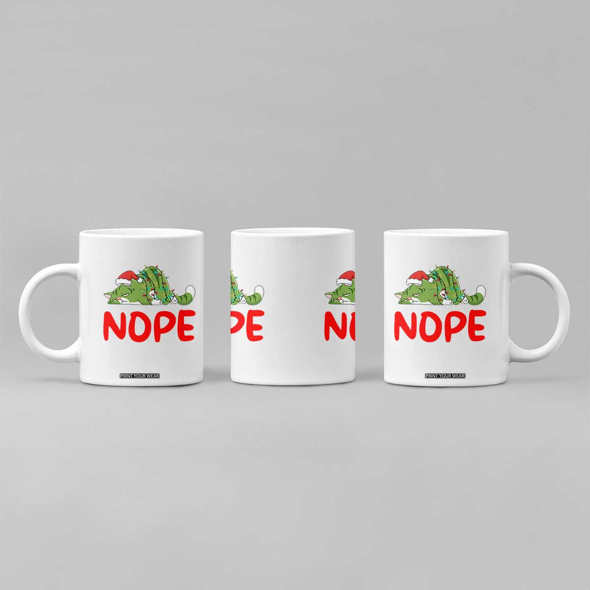 Funny Lazy Cat Christmas Coffee Mug Nope Not Today TS14 Print Your Wear