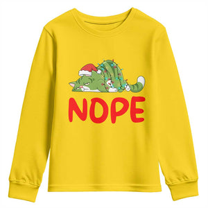 Funny Lazy Cat Christmas Youth Sweatshirt Nope Not Today TS14 Daisy Print Your Wear
