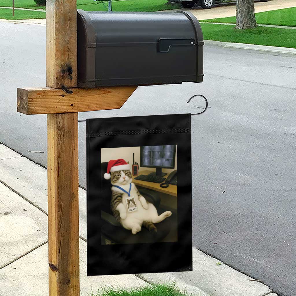 Funny Cat Christmas Garden Flag Night Time Security Guard TS14 Print Your Wear