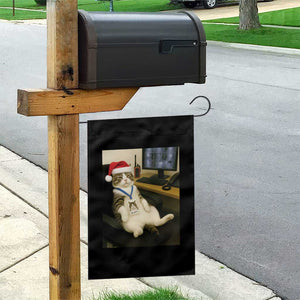 Funny Cat Christmas Garden Flag Night Time Security Guard TS14 Print Your Wear