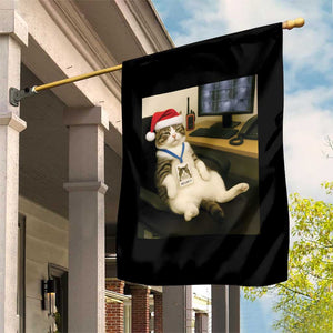 Funny Cat Christmas Garden Flag Night Time Security Guard TS14 Print Your Wear