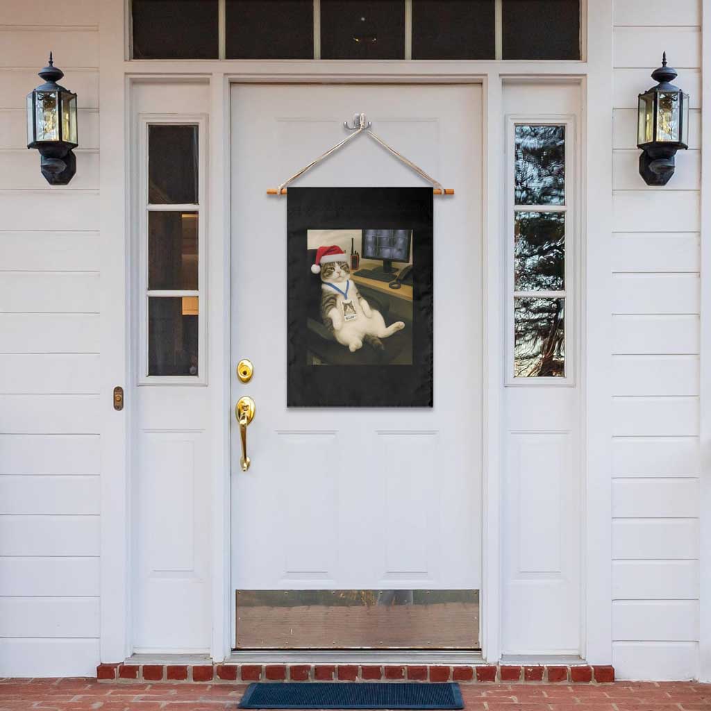 Funny Cat Christmas Garden Flag Night Time Security Guard TS14 Print Your Wear