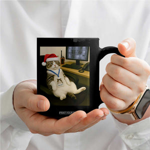 Funny Cat Christmas Coffee Mug Night Time Security Guard TS14 Print Your Wear