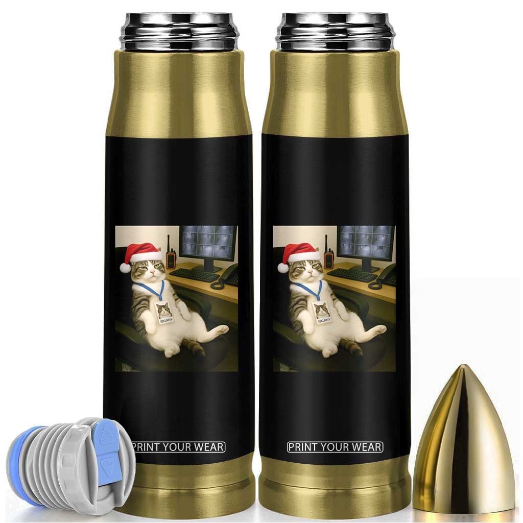 Funny Cat Christmas Bullet Tumbler Night Time Security Guard TS14 Black Print Your Wear