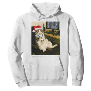 Funny Cat Christmas Hoodie Night Time Security Guard TS14 White Print Your Wear
