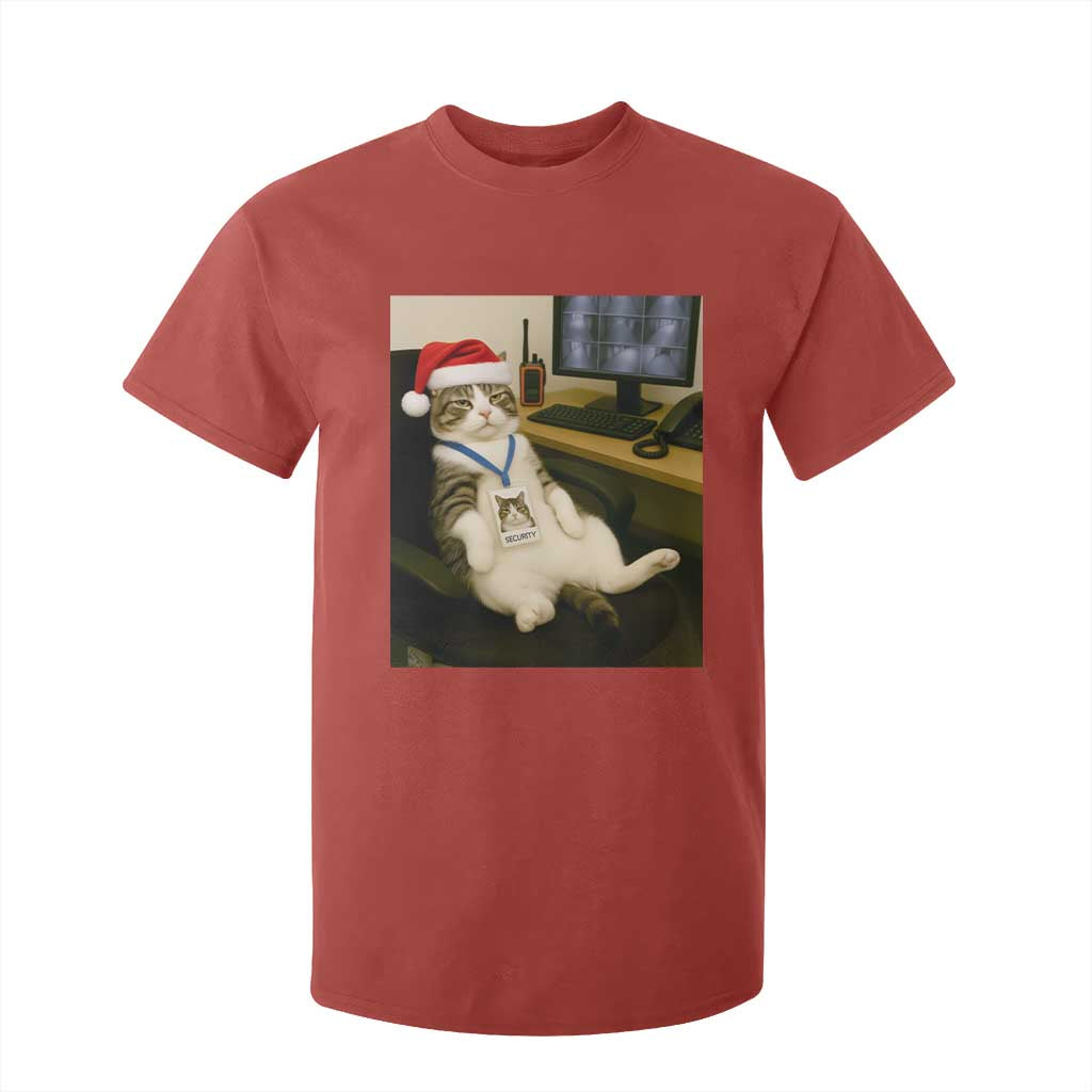 Funny Cat Christmas T Shirt For Kid Night Time Security Guard TS14 Red Print Your Wear