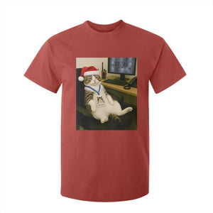 Funny Cat Christmas T Shirt For Kid Night Time Security Guard TS14 Red Print Your Wear