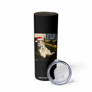 Funny Cat Christmas Skinny Tumbler Night Time Security Guard TS14 Print Your Wear