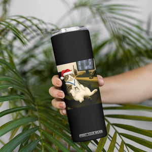 Funny Cat Christmas Skinny Tumbler Night Time Security Guard TS14 Print Your Wear