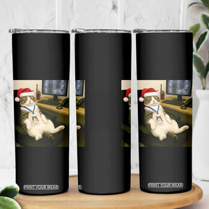 Funny Cat Christmas Skinny Tumbler Night Time Security Guard TS14 Print Your Wear