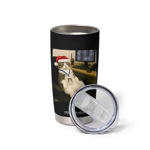 Funny Cat Christmas Tumbler Cup Night Time Security Guard TS14 Print Your Wear