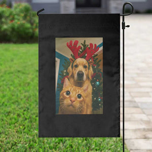 Funny Cat With Dog Selfie Christmas Garden Flag Pet Lover Xmas Gift TS14 Print Your Wear