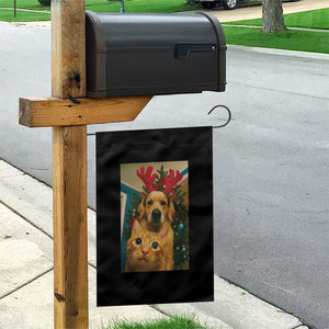 Funny Cat With Dog Selfie Christmas Garden Flag Pet Lover Xmas Gift TS14 Print Your Wear