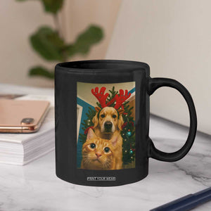 Funny Cat With Dog Selfie Christmas Coffee Mug Pet Lover Xmas Gift TS14 Print Your Wear