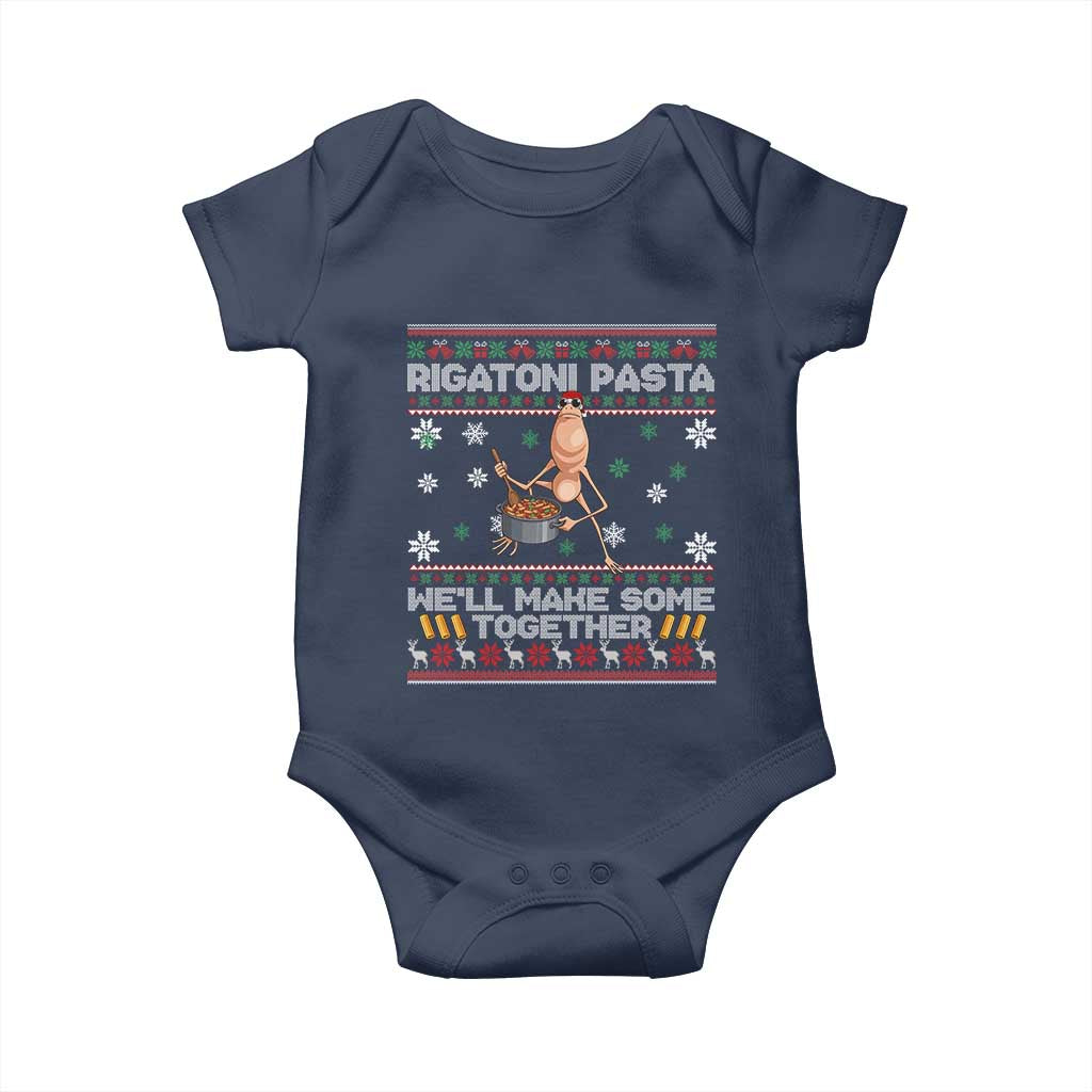 Marcus The Worm Christmas Meme Baby Onesie Rigatoni Pasta We Will Make Some Together TS14 Navy Print Your Wear