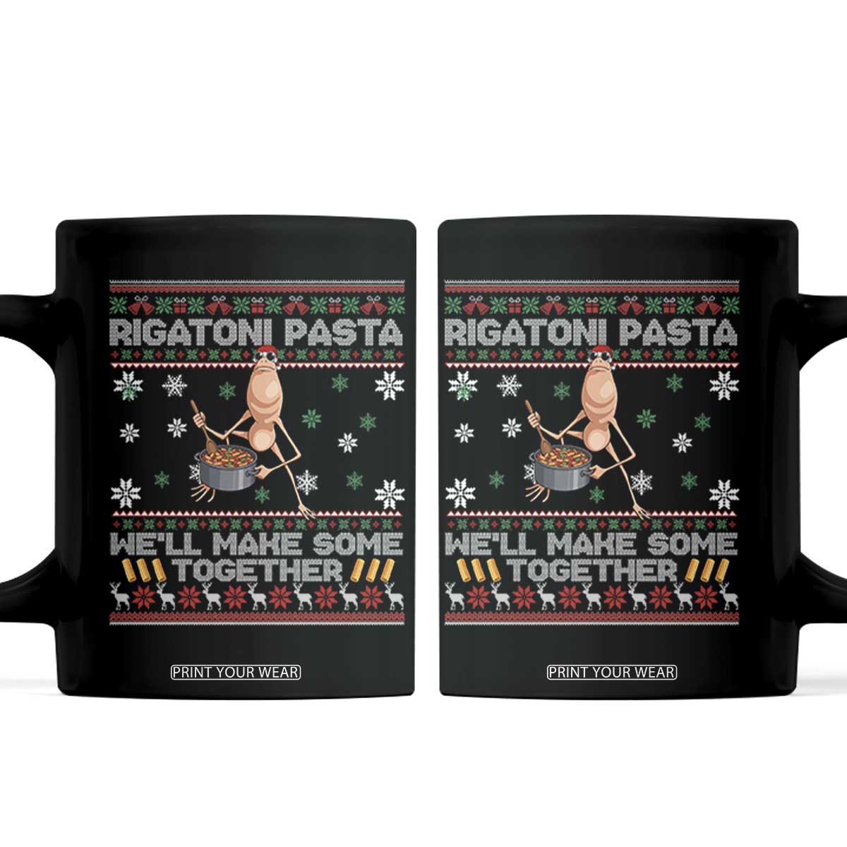 Marcus The Worm Christmas Meme Coffee Mug Rigatoni Pasta We Will Make Some Together TS14 Black Print Your Wear