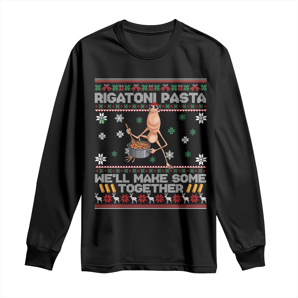 Marcus The Worm Christmas Meme Long Sleeve Shirt Rigatoni Pasta We Will Make Some Together TS14 Black Print Your Wear