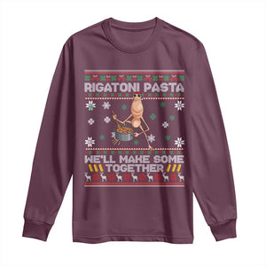 Marcus The Worm Christmas Meme Long Sleeve Shirt Rigatoni Pasta We Will Make Some Together TS14 Maroon Print Your Wear