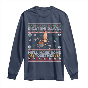 Marcus The Worm Christmas Meme Long Sleeve Shirt Rigatoni Pasta We Will Make Some Together TS14 Navy Print Your Wear