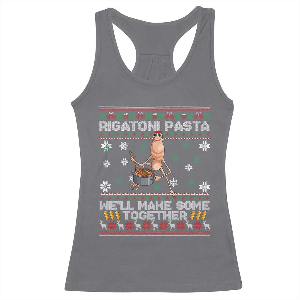 Marcus The Worm Christmas Meme Racerback Tank Top Rigatoni Pasta We Will Make Some Together TS14 Charcoal Print Your Wear