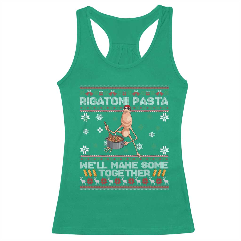 Marcus The Worm Christmas Meme Racerback Tank Top Rigatoni Pasta We Will Make Some Together TS14 Irish Green Print Your Wear