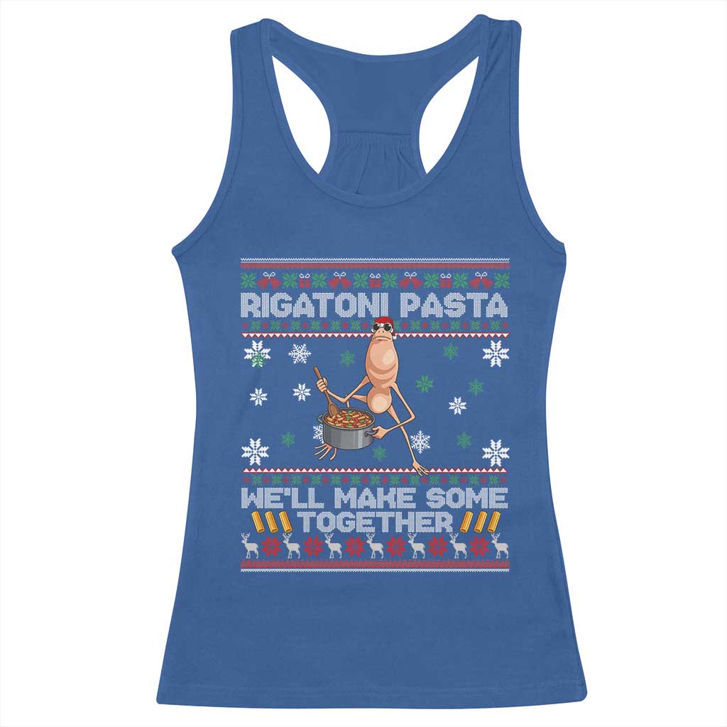 Marcus The Worm Christmas Meme Racerback Tank Top Rigatoni Pasta We Will Make Some Together TS14 Royal Blue Print Your Wear