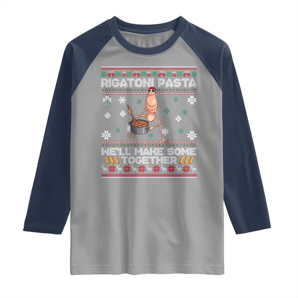 Marcus The Worm Christmas Meme Raglan Shirt Rigatoni Pasta We Will Make Some Together TS14 Sport Gray Navy Print Your Wear