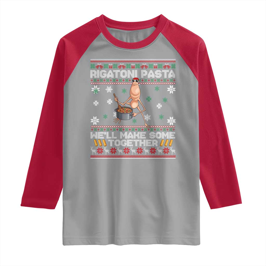 Marcus The Worm Christmas Meme Raglan Shirt Rigatoni Pasta We Will Make Some Together TS14 Sport Gray Red Print Your Wear