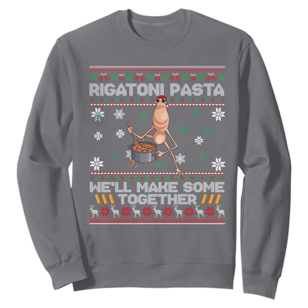 Marcus The Worm Christmas Meme Sweatshirt Rigatoni Pasta We Will Make Some Together TS14 Charcoal Print Your Wear