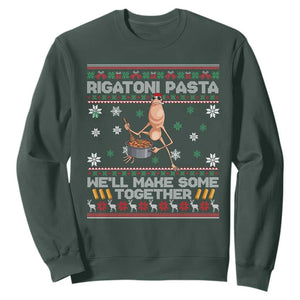 Marcus The Worm Christmas Meme Sweatshirt Rigatoni Pasta We Will Make Some Together TS14 Dark Forest Green Print Your Wear