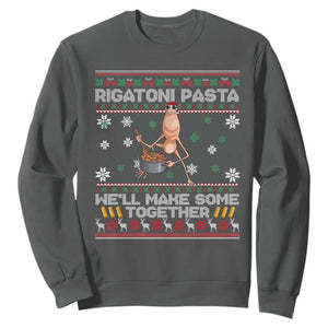 Marcus The Worm Christmas Meme Sweatshirt Rigatoni Pasta We Will Make Some Together TS14 Dark Heather Print Your Wear