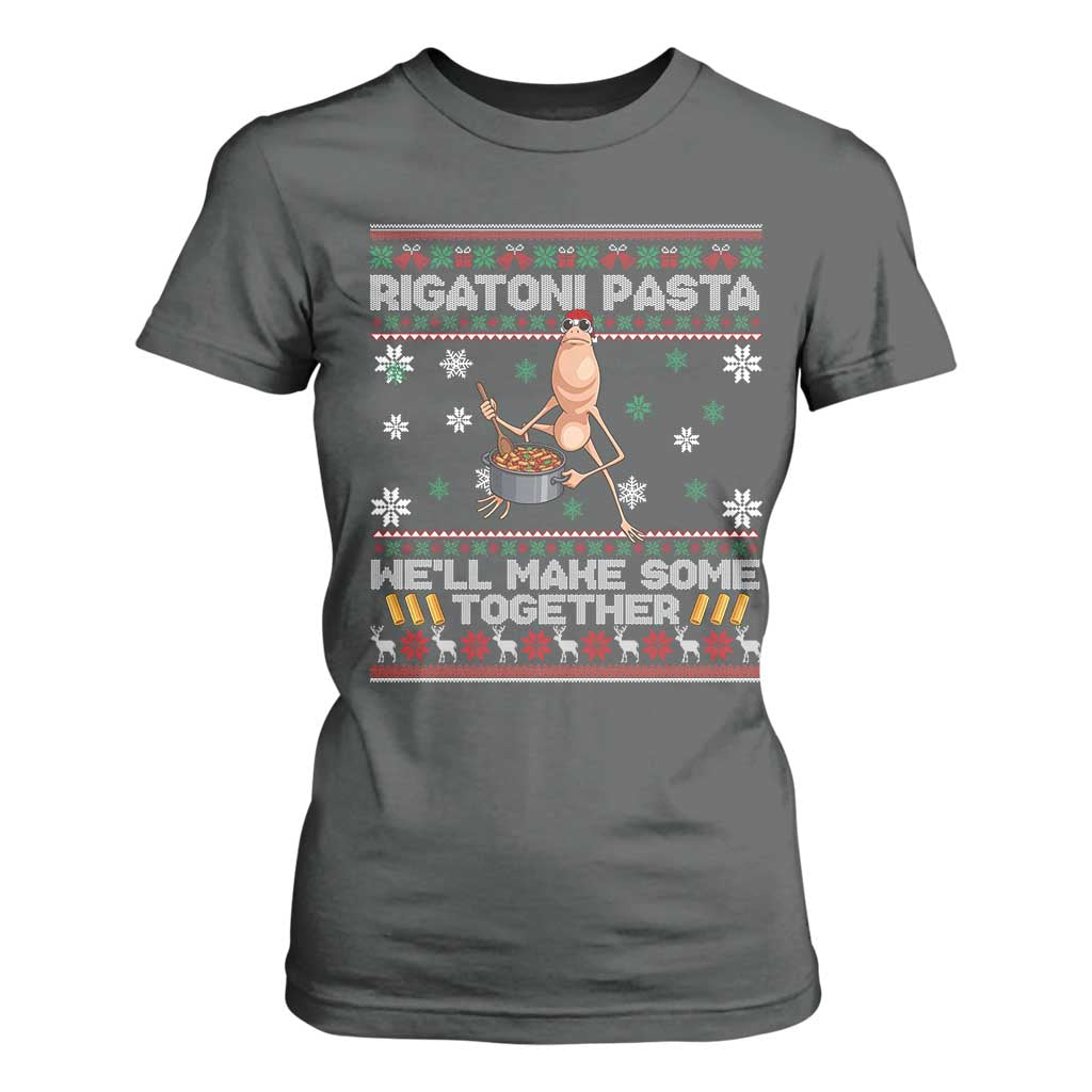 Marcus The Worm Christmas Meme T Shirt For Women Rigatoni Pasta We Will Make Some Together TS14 Dark Heather Print Your Wear