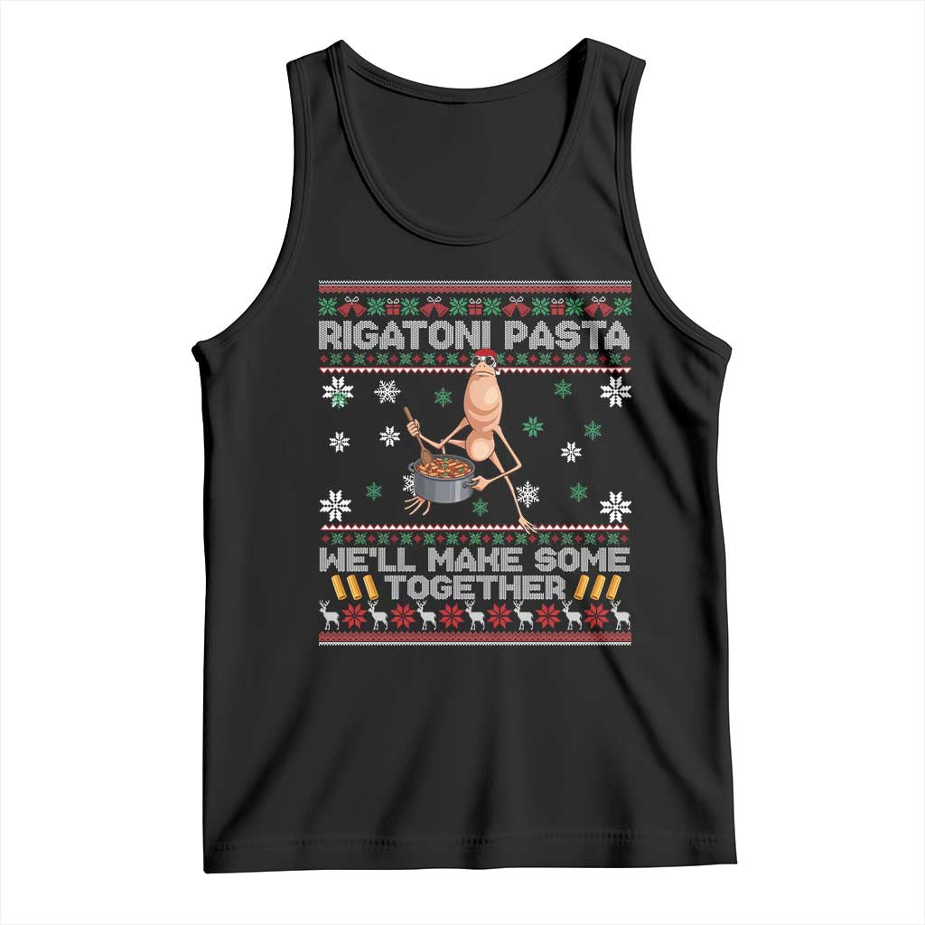 Marcus The Worm Christmas Meme Tank Top Rigatoni Pasta We Will Make Some Together - Print Your Wear