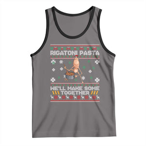 Marcus The Worm Christmas Meme Tank Top Rigatoni Pasta We Will Make Some Together TS14 Deep Heather Black Print Your Wear