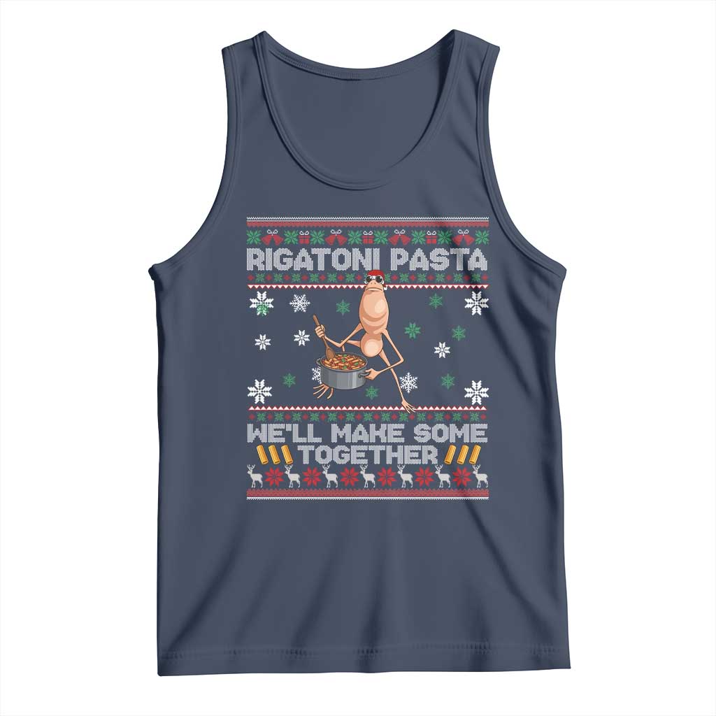 Marcus The Worm Christmas Meme Tank Top Rigatoni Pasta We Will Make Some Together - Print Your Wear