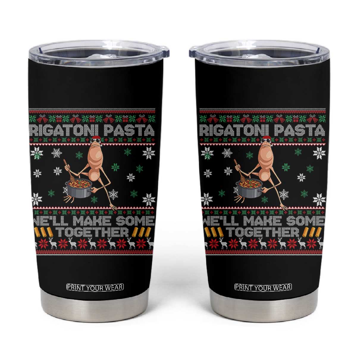 Marcus The Worm Christmas Meme Tumbler Cup Rigatoni Pasta We Will Make Some Together TS14 Black Print Your Wear