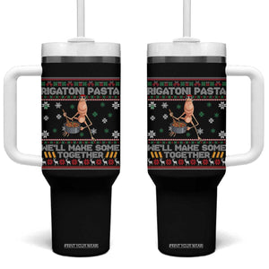 Marcus The Worm Christmas Meme Tumbler With Handle Rigatoni Pasta We Will Make Some Together TS14 One Size: 40 oz Black Print Your Wear