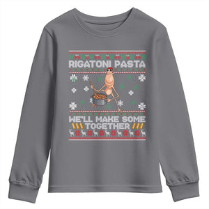 Marcus The Worm Christmas Meme Youth Sweatshirt Rigatoni Pasta We Will Make Some Together TS14 Charcoal Print Your Wear