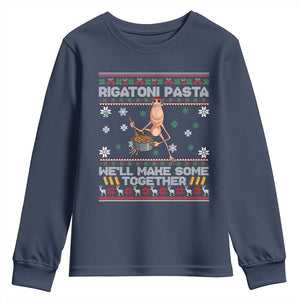 Marcus The Worm Christmas Meme Youth Sweatshirt Rigatoni Pasta We Will Make Some Together TS14 Navy Print Your Wear