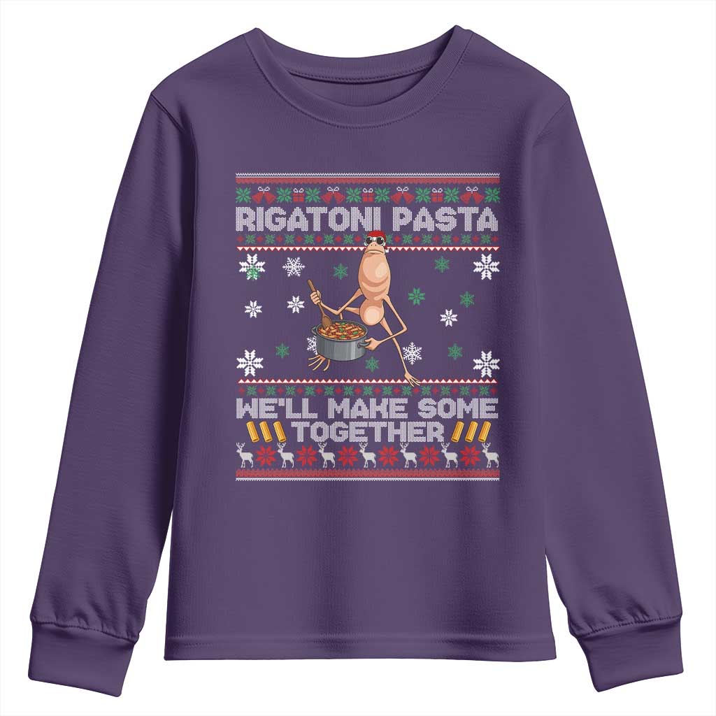 Marcus The Worm Christmas Meme Youth Sweatshirt Rigatoni Pasta We Will Make Some Together TS14 Purple Print Your Wear